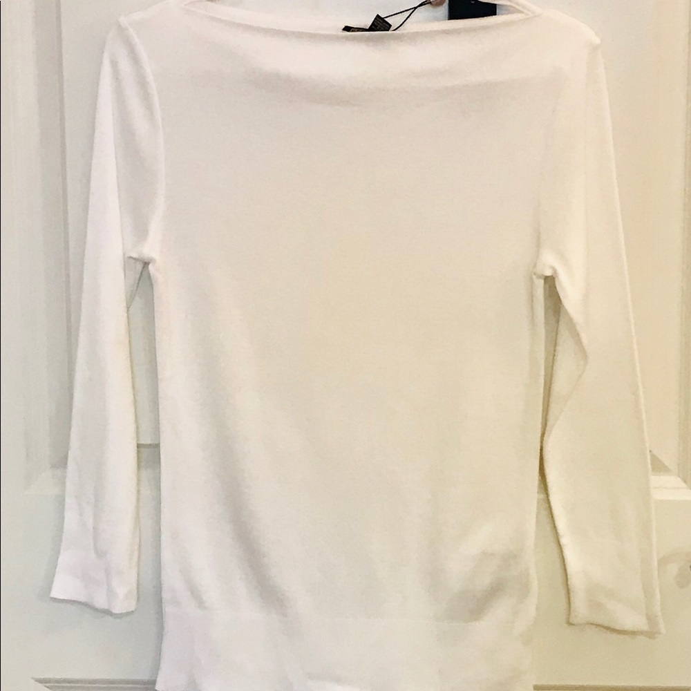 Ralph Lauren white boat neck top 🆕️